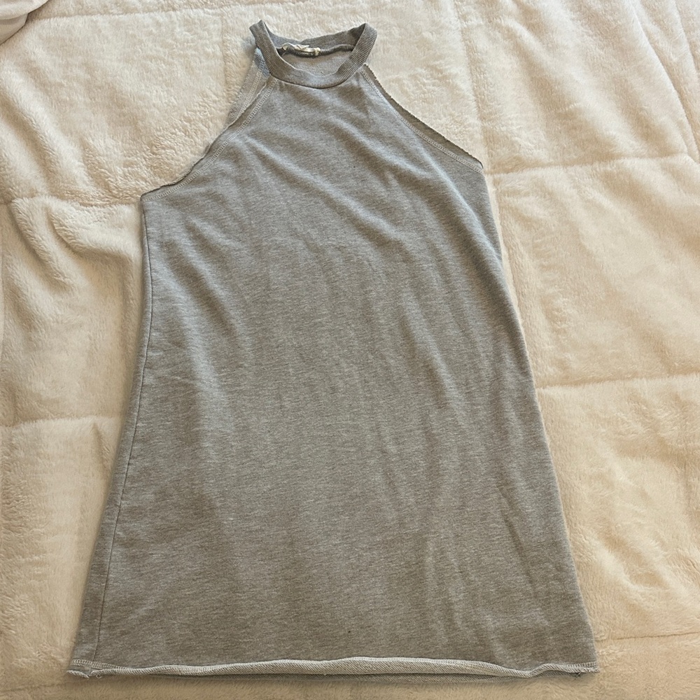 Gray Sleeveless Halter Dress